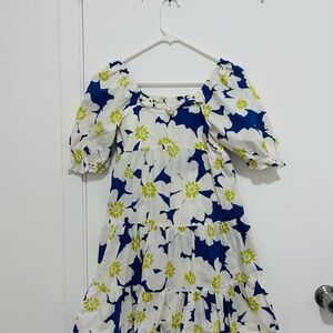 Zara Kids Dress in Blue, White, and Yellow